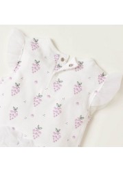 Juniors Printed Romper with Ruffle Detail