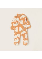 Juniors All-Over Printed Closed Feet Sleepsuit with Long Sleeves