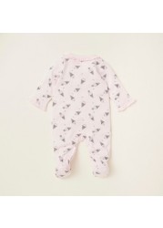 Juniors All-Over Ice-Cream Print Sleepsuit with Henley Neck and Long Sleeves