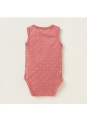 Love Earth Printed Sleeveless Organic Bodysuit