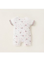 Juniors Kuwait National Day Print Romper with Short Sleeves