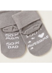 Giggles Slogan Textured Ankle Length Socks