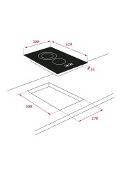 موقد سيراميك مدمج 2 منطقة تسخين تكا، TZC 32320 BK TTC (5.5 × 30 × 51 سم)