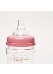 Giggles Printed Glass Feeding Bottle - 120 ml