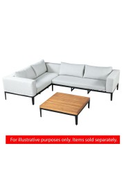 Aruba Deluxe Aluminum Coffee Table W/Wooden Top Generic (100 x 100 x 33 cm)