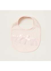 Juniors All-Over Printed Bib with Bow Applique