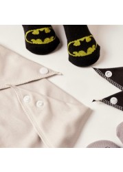 Batman Print 4-Piece Bib and Booties Set