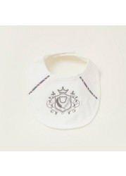 Giggles Embroidered Bib with Press Button Closure