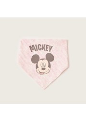 Disney Mickey Mouse Print Bib with Press Button Closure - Set of 3