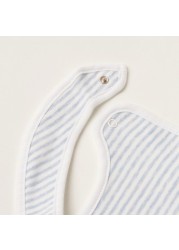 Juniors Striped Bib with Press Button Closure