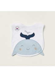 Juniors Whale Embroidered Bib with Button Closure