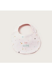 Juniors All-Over Printed Bib with Press Button Closure and Embroidery