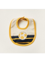 Juniors Striped Bib with Button Closure and Embroidery Detail