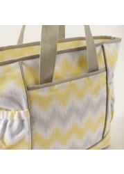 Juniors Chevron Print Diaper Bag with Zip Closure