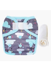 Little Story New Born Cloud Print Reusable Diaper with Insert