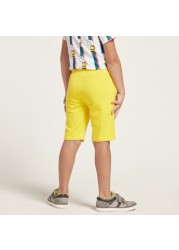 Peanuts Print Shorts with Pockets and Drawstring