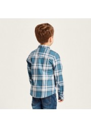 Lee Cooper Checked Shirt with Long Sleeves and Pocket