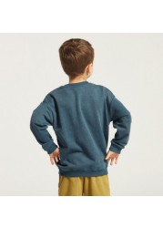 Juniors Pocket Detail Crew Neck Pullover with Long Sleeves