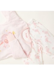 Juniors Flamingo Print T-shirt and Pyjama Set