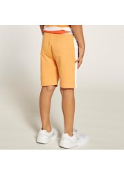 Juniors Solid Mid-Rise Shorts with Drawstring Closure and Pockets