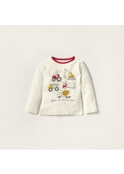 Juniors Printed Long Sleeve T-shirt and Pyjama Set