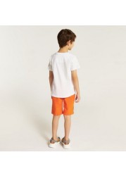 XYZ Printed Crew Neck T-shirt and Shorts Set