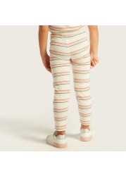 Juniors Striped Leggings with Elasticated Waistband