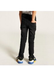 Juniors Solid Jeans with Button Closure and Pockets