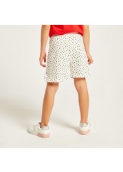 Juniors Printed Shorts with Drawstring Closure