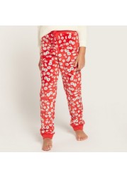 Juniors Graphic Print T-shirt and All-Over Printed Pyjamas Set