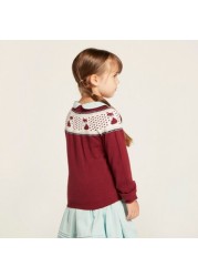 Juniors Textured Cardigan with Long Sleeves