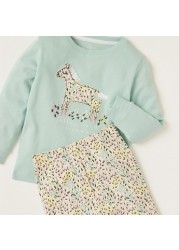 Juniors Applique Detail Sweatshirt and Printed Pyjama Set