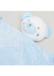 Juniors Plush Bear Blankie Rattle Toy