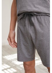 Fine Stripe Jersey Short Pyjama Set