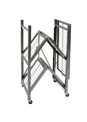 Origami Metal 3-Tier Storage Shelf W/Wheels (32.7 x 73 x 90 cm)