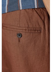 Elasticated Waist Linen Blend Shorts