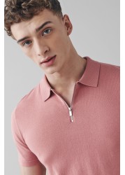 Knitted Zip Polo Shirt