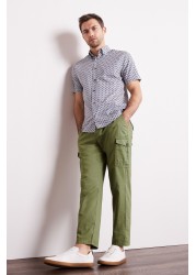 Linen Blend Cargo Trousers