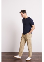 Linen Blend Cargo Trousers