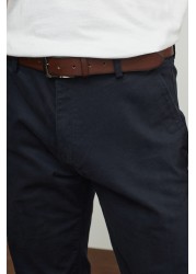 Belted Soft Touch Chino Trousers Straight Fit