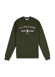 U.S. Polo Assn Green Raglan Rider LB Crew Sweatshirt