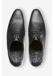 Leather Plain Derby Shoes Regular Fit