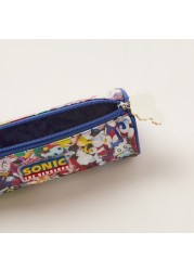 Sonic Boom Printed Pencil Pouch with Zip Closure