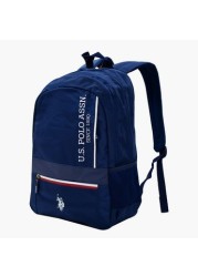 U.S POLO Solid Zipper Backpack with Pouch