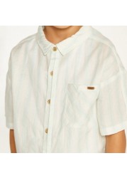 Eligo Striped Shirt with Short Sleeves and Pocket