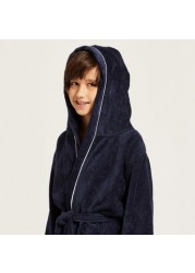 Juniors Textured Bathrobe with Hood and Tie-Ups