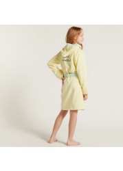 Juniors Long Sleeves Bathrobe with Tie-Up Belt and Hood