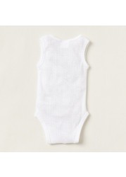 Juniors Plain Sleeveless Bodysuit with Round Neck