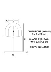 Master Lock Stainless Steel Marine Padlock W/Keys (9 x 5 x 2.3 cm)