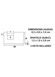 Master Lock Laminated Steel Padlock W/Keys (8.3 x 8.5 x 1.8 cm)